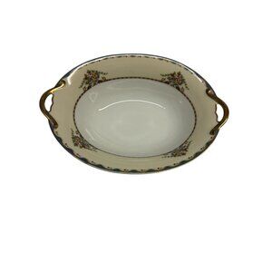 ✨ -Vintage Noritake Japan Oval Serving Bowl Floral Gold Handles